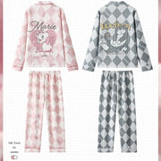 エアコットン キルティング ネコ カップル パジャマ レディース 秋冬 厚手 キルティング 春秋 可愛い カートゥーン メンズ ルームウェア ID2890