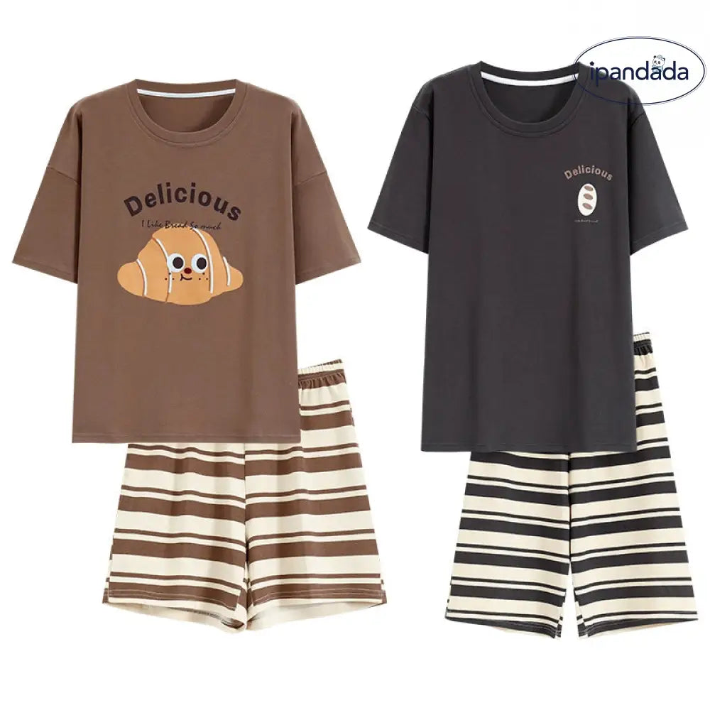 ID1520 防ダニ 抗菌 ペア 夏 オーガニックコットン パジャマ レディース メンズ ルームウェア 半袖 2点セット