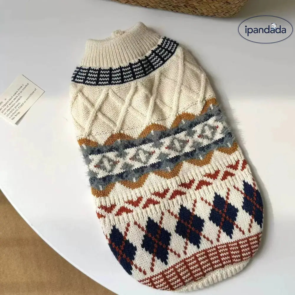フェアアイルセーター トップス ニット セーター ドッグウェア お散歩 ホリデー ペット服 韓国風 ペット用品 秋冬 あたたかい かわいい ペット用品＞ウェア