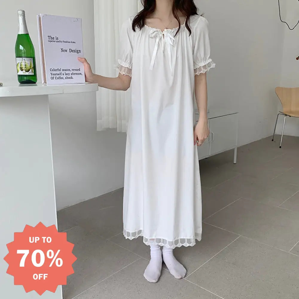 フランス 宮廷風 レース ワンピース レディース 短袖 パジャマ 可愛い カートゥーン柄 ホームウェア セット ID1832