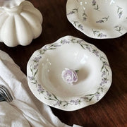 フレンチ ラベンダー セラミック プレート サラダ プレート フルーツ プレート スープ プレート ディープ プレート 家庭用 パスタ プレート ID2879