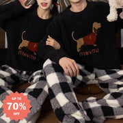 フリース カップル パジャマ レディース 秋冬 厚手 加厚 ふわふわ 可愛い セット メンズ サンゴフリース カートゥーン ルームウェア ID2891