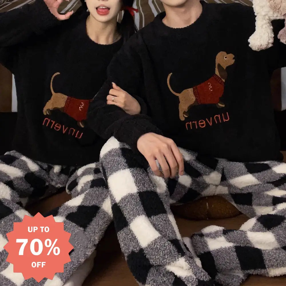 フリース カップル パジャマ レディース 秋冬 厚手 加厚 ふわふわ 可愛い セット メンズ サンゴフリース カートゥーン ルームウェア ID2891