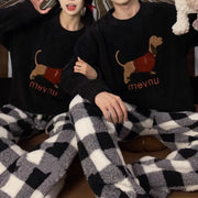フリース カップル パジャマ レディース 秋冬 厚手 加厚 ふわふわ 可愛い セット メンズ サンゴフリース カートゥーン ルームウェア ID2891