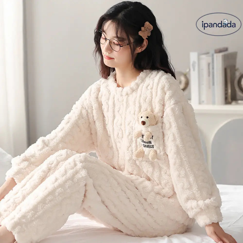 フリース カップル パーカー パジャマ 厚手 保温 フリース カップル 可愛い カートゥーン 男女 ルームウェア ID2689