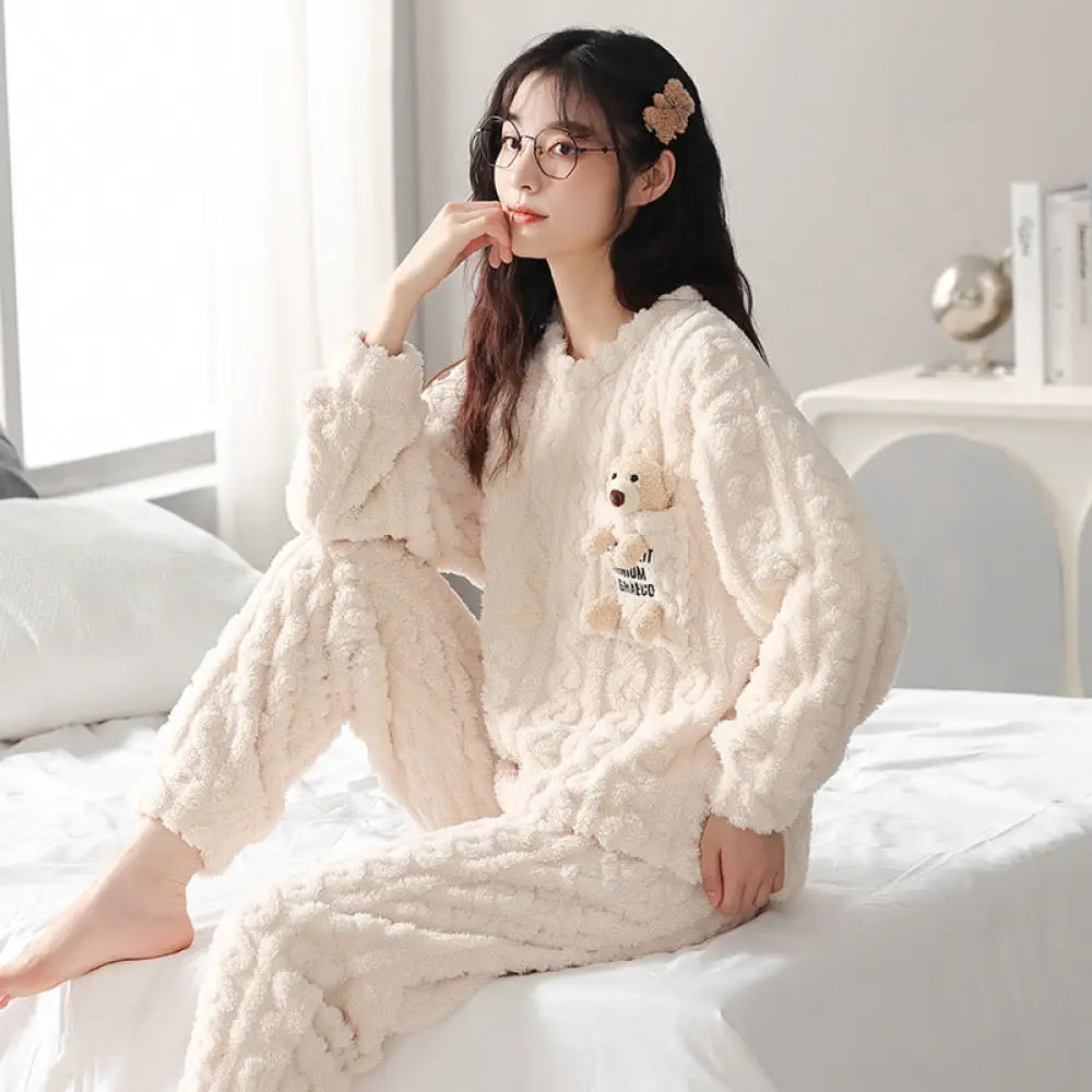 フリース カップル パーカー パジャマ 厚手 大きいサイズ ふわふわ 極暖 保温 フリース カップル 可愛い カートゥーン 男女 ルームウェア ID2689 写真通り / レディースＭ カップル＞セットアップ
