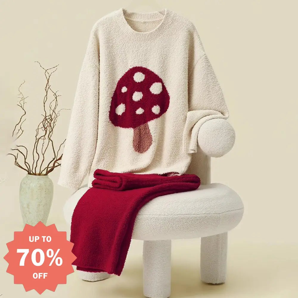フリース パジャマ レディース 秋冬 シイタケ 加フリース 加厚 保温 カジュアル プルオーバー コーラル フリース ルームウェア セット ID2909