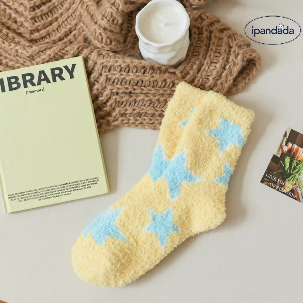 フリース ソックス レディース 秋冬 加厚 ミディアムソックス コーラルフリース 保温 スリープ フロアソックス ID2991 5足セット / フリー