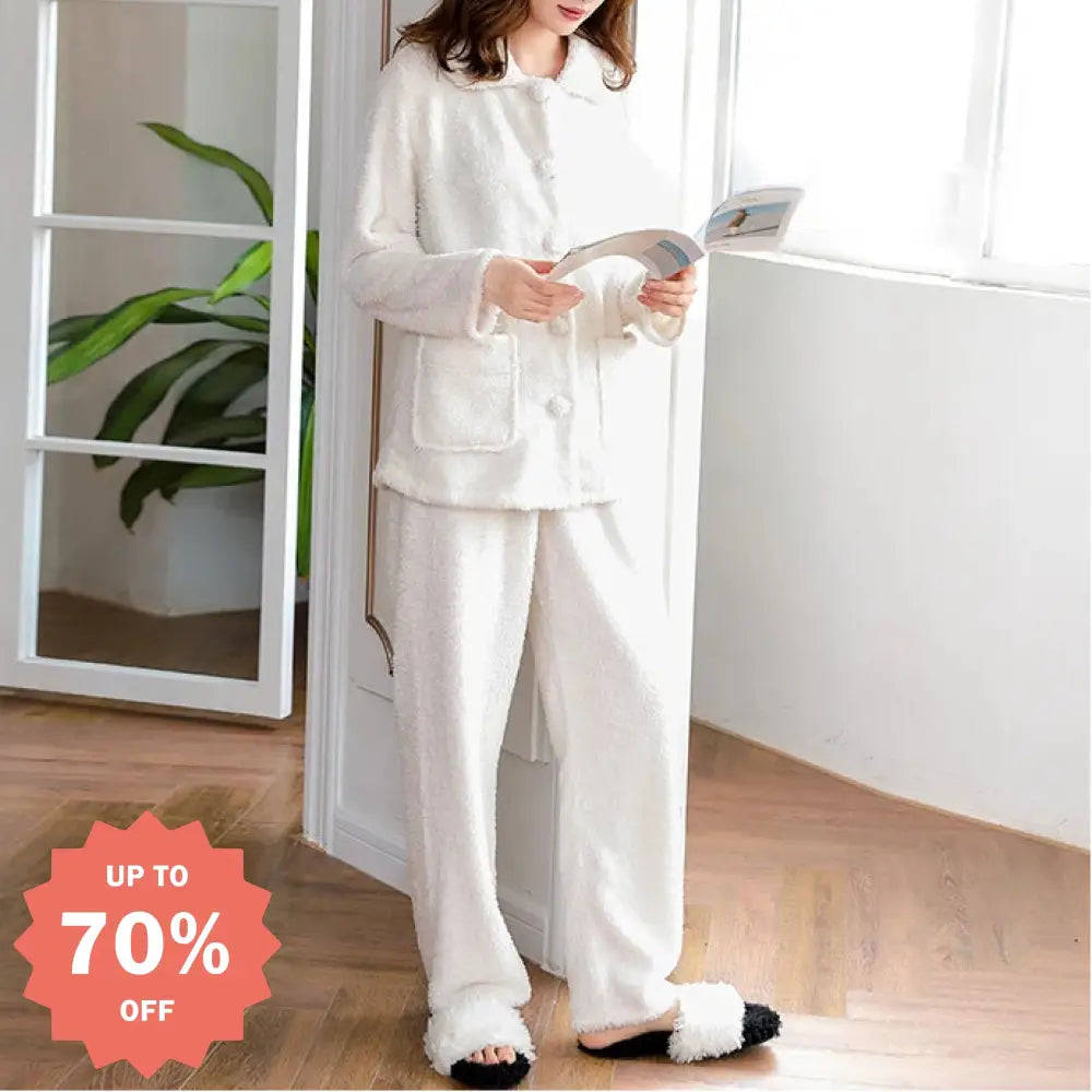 フリース 長袖 パジャマ レディース 秋冬 長袖 保温 可愛い 暖かい あったか ゆったり カジュアル ルームウェア セットアップ ID3931 レディース＞セットアップ