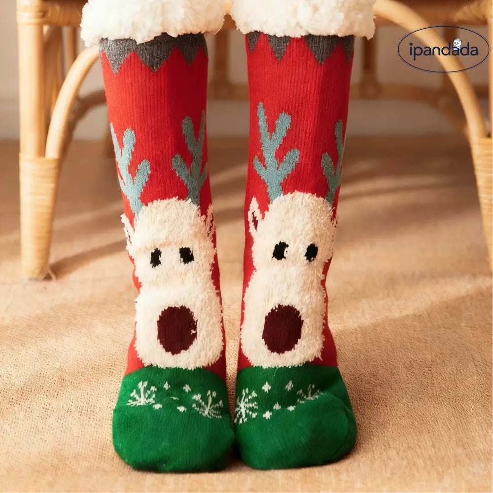 フロアソックス 秋冬 サンタ 靴下 レディース フリース 厚手 保温