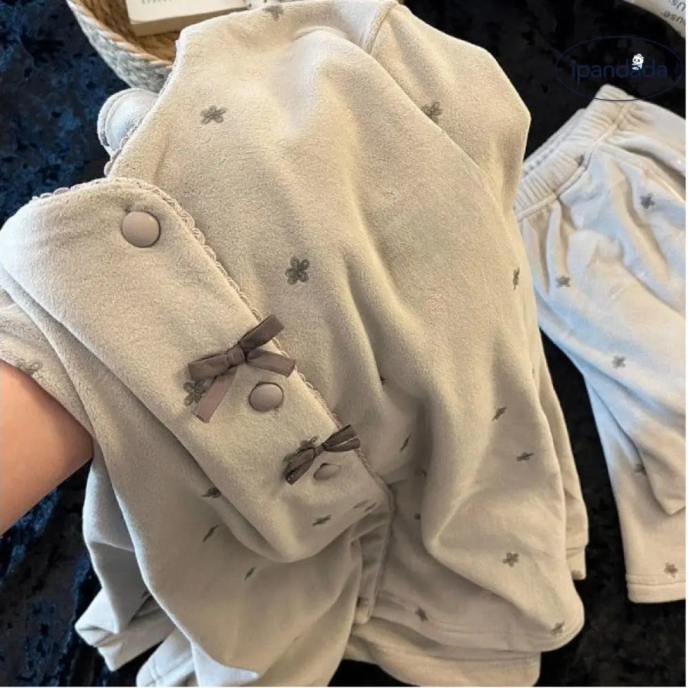 ふわふわ あったか 裏起毛 パジャマ 春 秋 冬 韓国風 新作 厚手 保温 ルームウェアセット 部屋着 2点セット ID4181