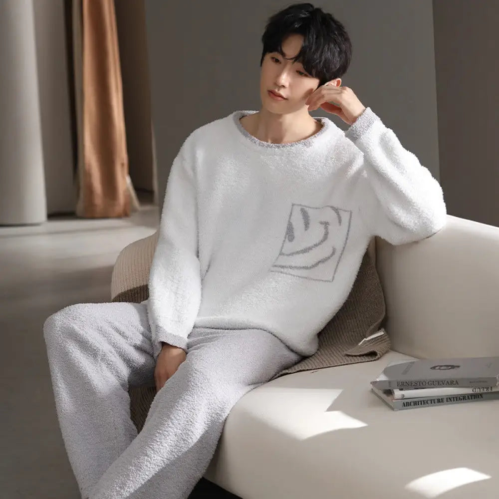 ふわふわ フリース パジャマ メンズ 秋冬 加厚 フリース コーラルフリース ルームウェア ID2995 タイプ④ / L