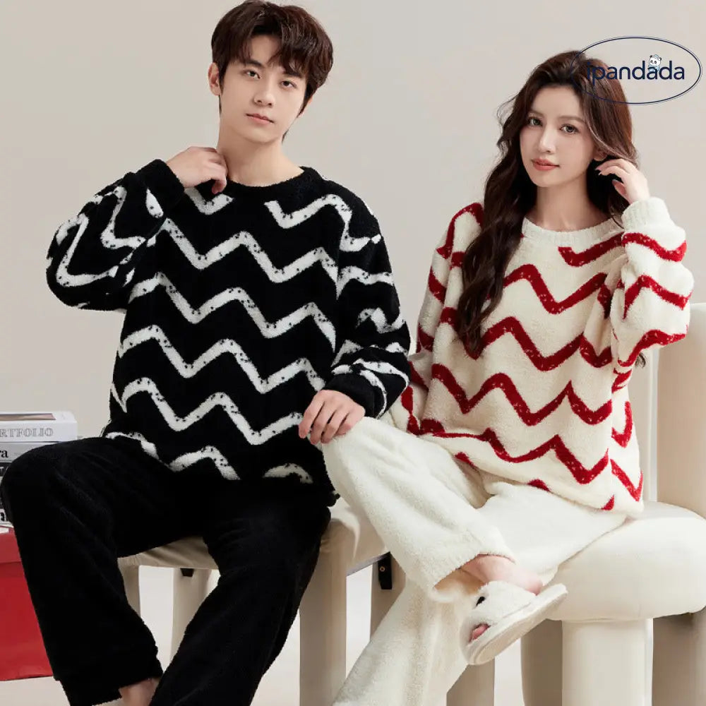 フリース 冬用 パジャマ レディース 厚手 保温 カップル用 コーラルフリース 長袖 秋冬 部屋着 セット ID2538