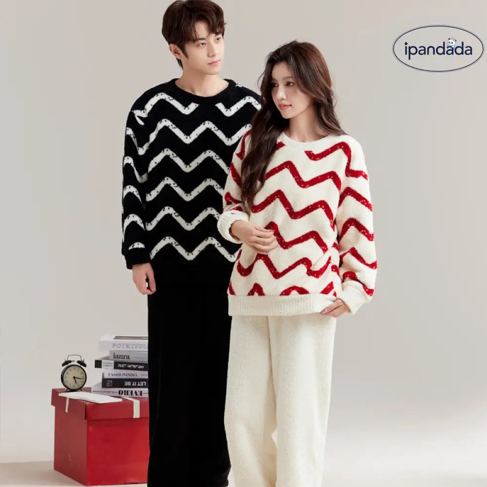 フリース 冬用 パジャマ レディース 厚手 保温 カップル用 コーラルフリース 長袖 秋冬 部屋着 セット ID2538