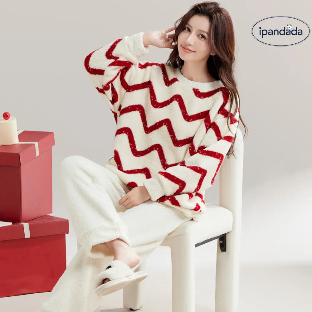 フリース 冬用 パジャマ レディース 厚手 保温 カップル用 コーラルフリース 長袖 秋冬 部屋着 セット ID2538