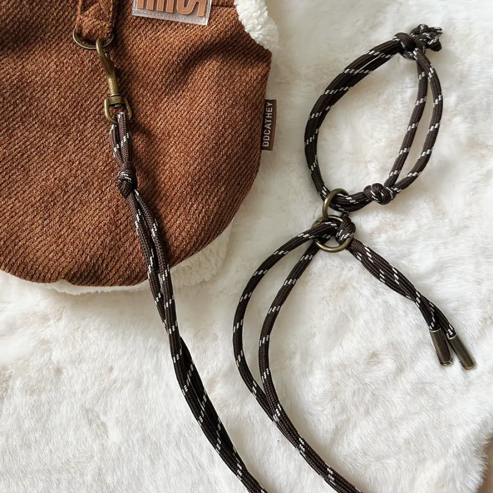 ふわふわベスト 犬服 秋冬服 ペットウェア ドッグウェア プードル テディドッグ グッズ 可愛い かわいい 着せやすい 防寒 ボタン ブラウン/牽引ロープ / XS ペット用品＞ウェア