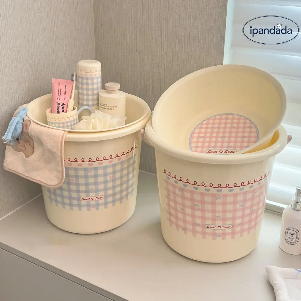 高美観 洗濯道具 バケツ バス用品 開学 日用品 学生 宿舎 住校 洗面セット 耐久 加厚 洗顔ボウル 便利 シンプル おしゃれ バケツ ID2105