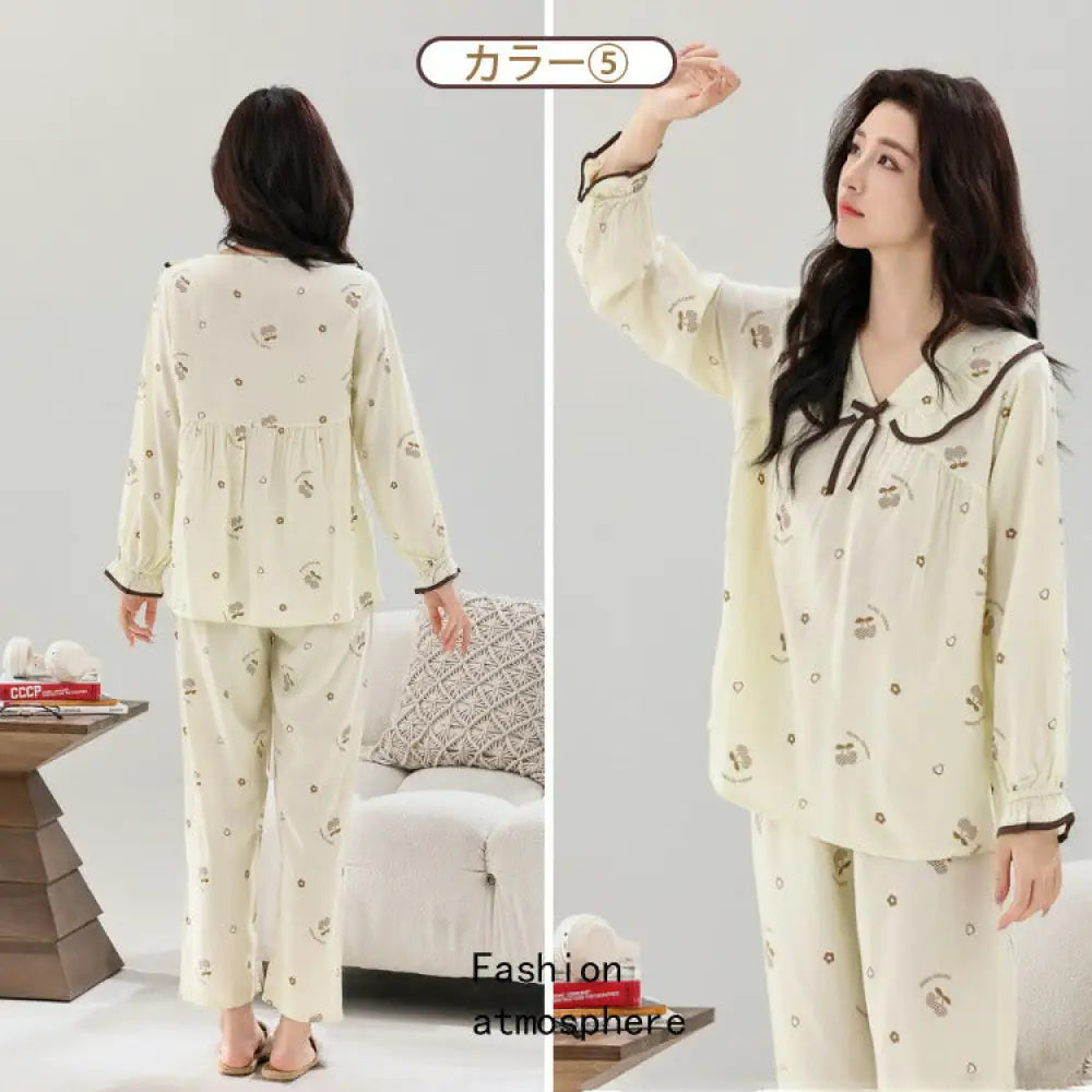 高品質＆低価格！パジャマ レディース ルームウェア 夏用 ナイトウェア 寝巻き 上下セット トップス ボトムス 長袖 春秋用 秋冬用 春夏 カジュアル 花柄 ゆったり 大きいサイズ あったか かわいい 折り襟付き 長ズボン 部屋着 室内着