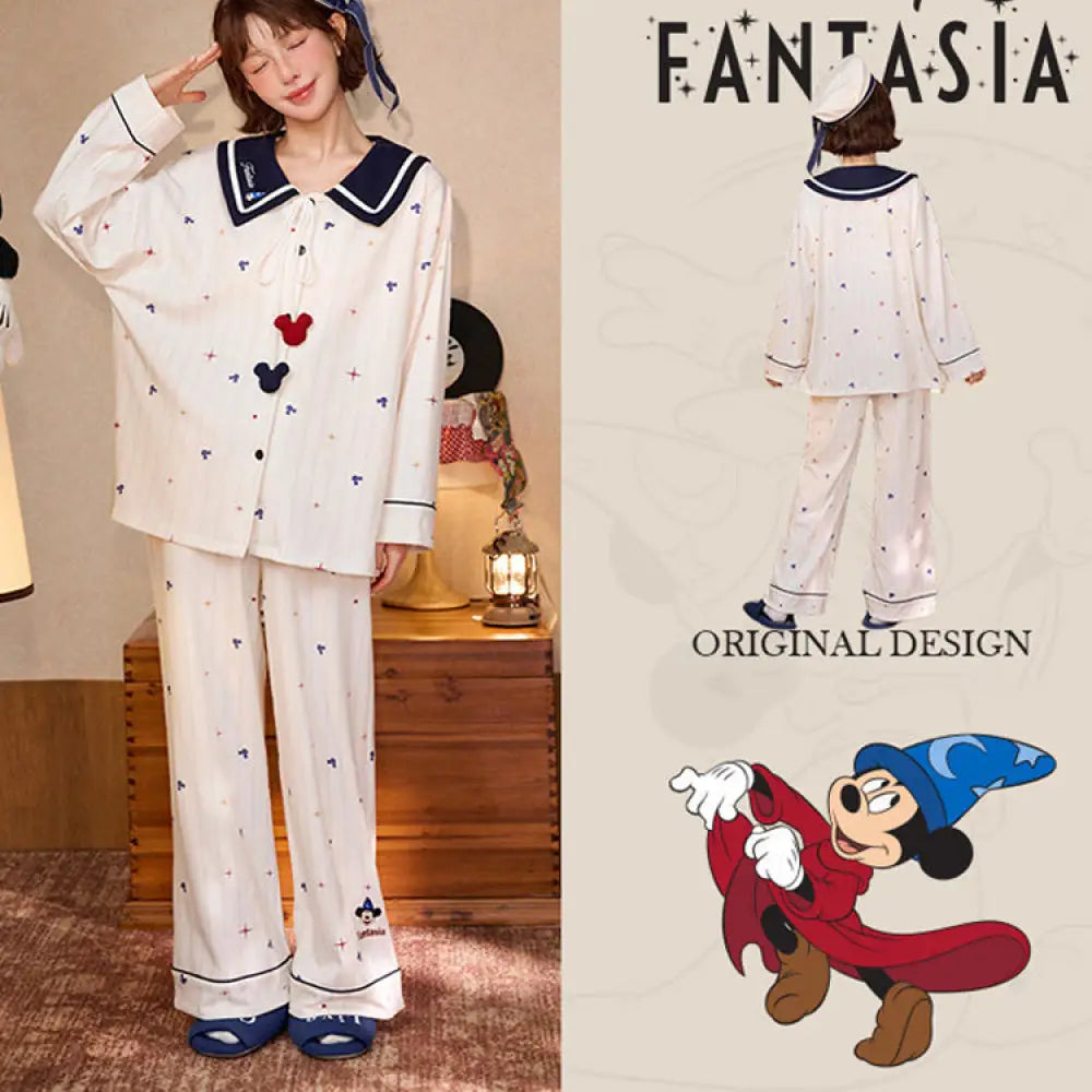 2点セット カップル ディズニー ミッキー＆ミニー 軽やか 柔らかい パジャマ ルームウェア 長袖 セット カップル ゆったり 柔らかい 春 秋 コーデ 吸湿 発熱 ID4079 写真通り / レディースＭ コーディネート＞ペアルック