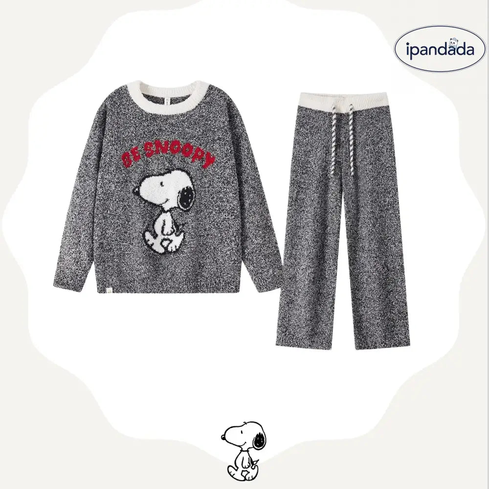 スヌーピー カップル パジャマ 秋冬 フリース 長袖 レディース メンズ フリース 冬 ルームウェア コーラルフリース ID3206