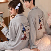 ディズニー ミッキー パジャマ カップル 綿 長袖 セット ルームウェア 吸湿発熱 おしゃれ お揃い 誕生日プレゼント パートナーギフト 春 秋 ゆったり 自宅カフェ おうち時間 寛ぎ 休日 ID4080 コーディネート＞ペアルック