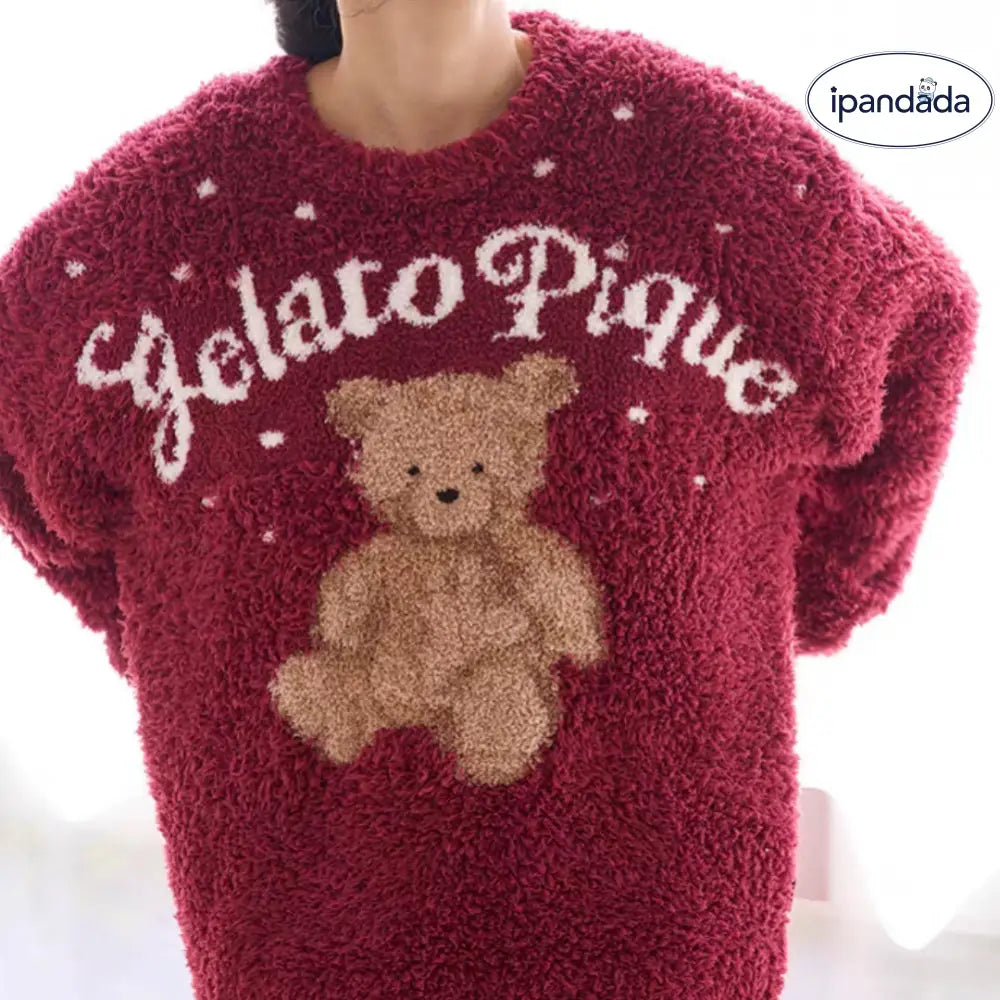 冬 レディース パジャマ かわいい 可愛い 暖かい あったか 長袖 部屋着 ふわもこ クリスマスレッド 保温 厚手 ルームウェア フリース 韓国風 ふわふわ ID3682 レッド / フリー レディース＞セットアップ