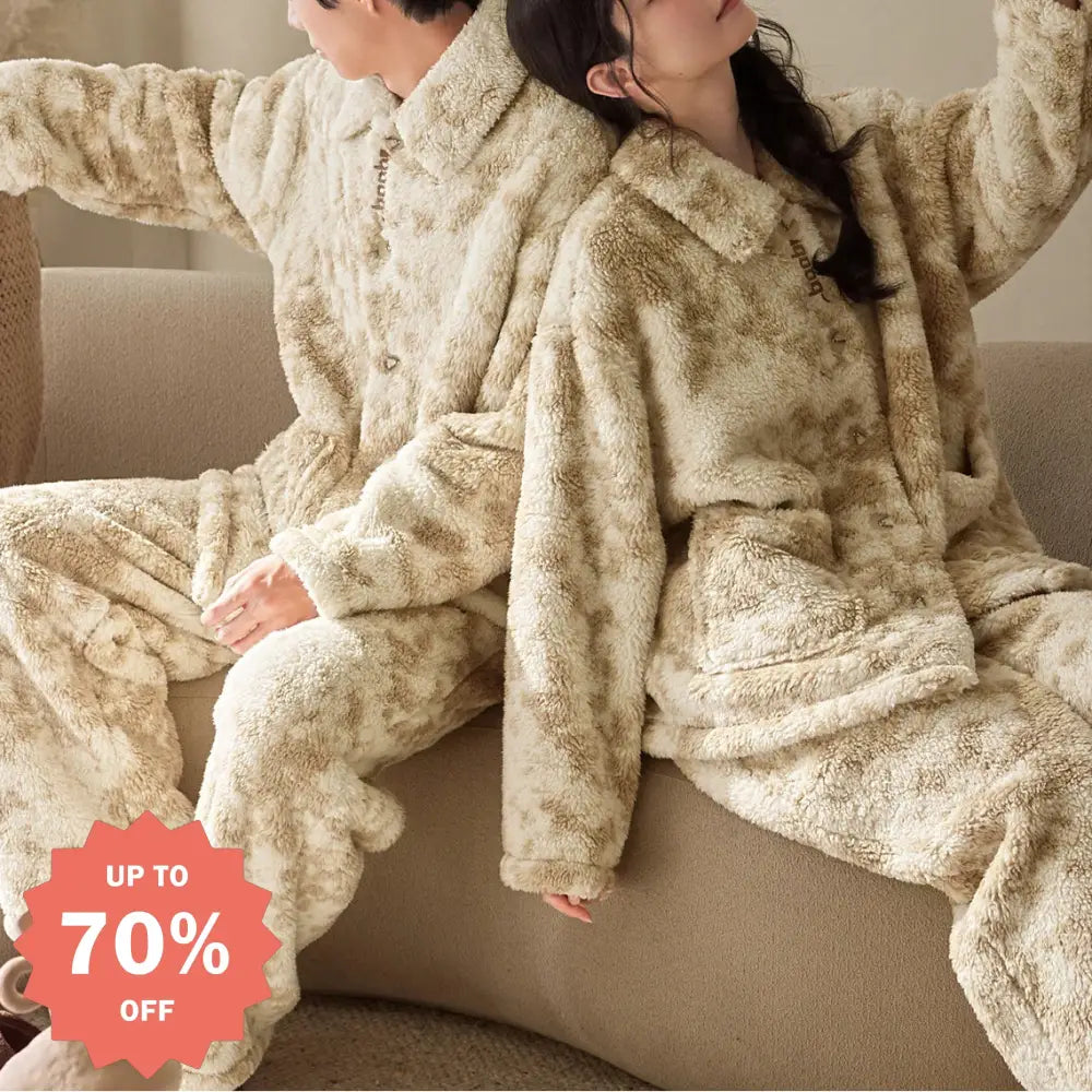 冬用 カップル パジャマ サンゴフリース 裏起毛 厚手 ゆったり 保温 フランネル メンズ ルームウェア レディース 秋冬用 ID3538