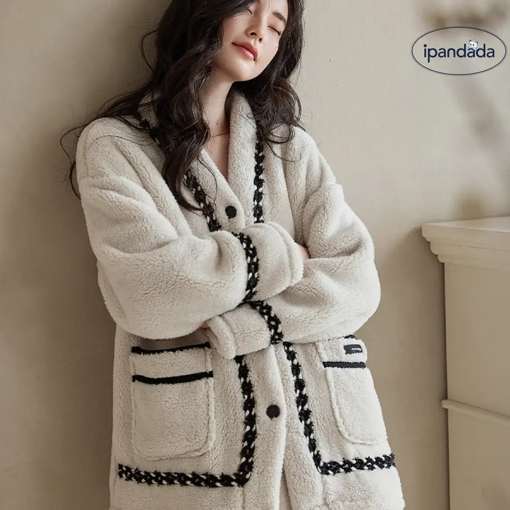 冬用 レディース パジャマ フリース 裏起毛 厚手 おしゃれ 高級感 フランネル ルームウェア セットアップ ID3475