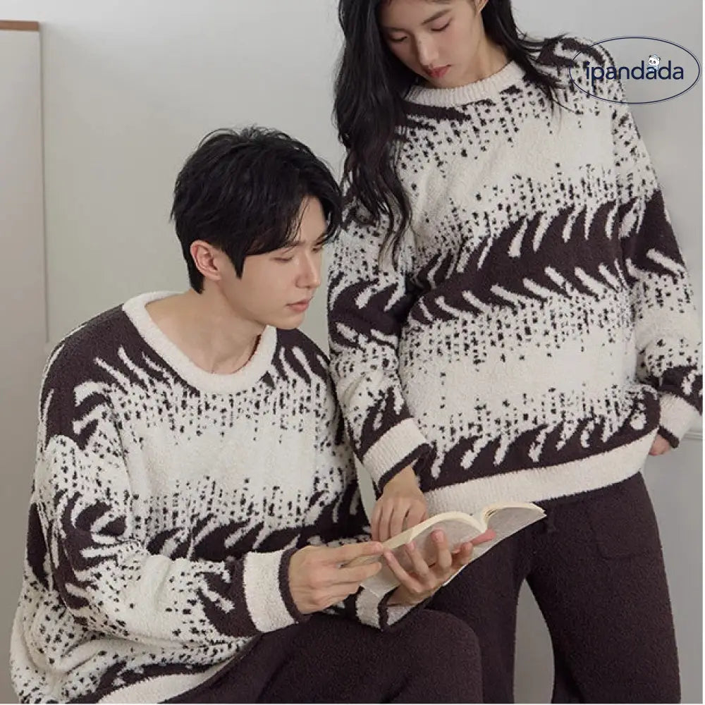 フリース カップル パジャマ 厚手 秋冬 長袖 ゆったり 男女兼用 ルームウェア 可愛い 暖かい あったか 長袖 部屋着 ふわもこ モコモコ クリスマスプレゼント ID3527 コーディネート＞ペアルック