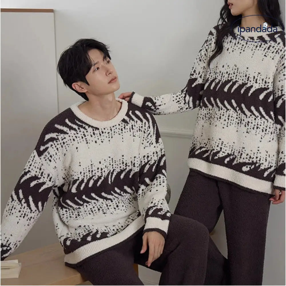 フリース カップル パジャマ 厚手 秋冬 長袖 ゆったり 男女兼用 ルームウェア 可愛い 暖かい あったか 長袖 部屋着 ふわもこ モコモコ クリスマスプレゼント ID3527 コーディネート＞ペアルック