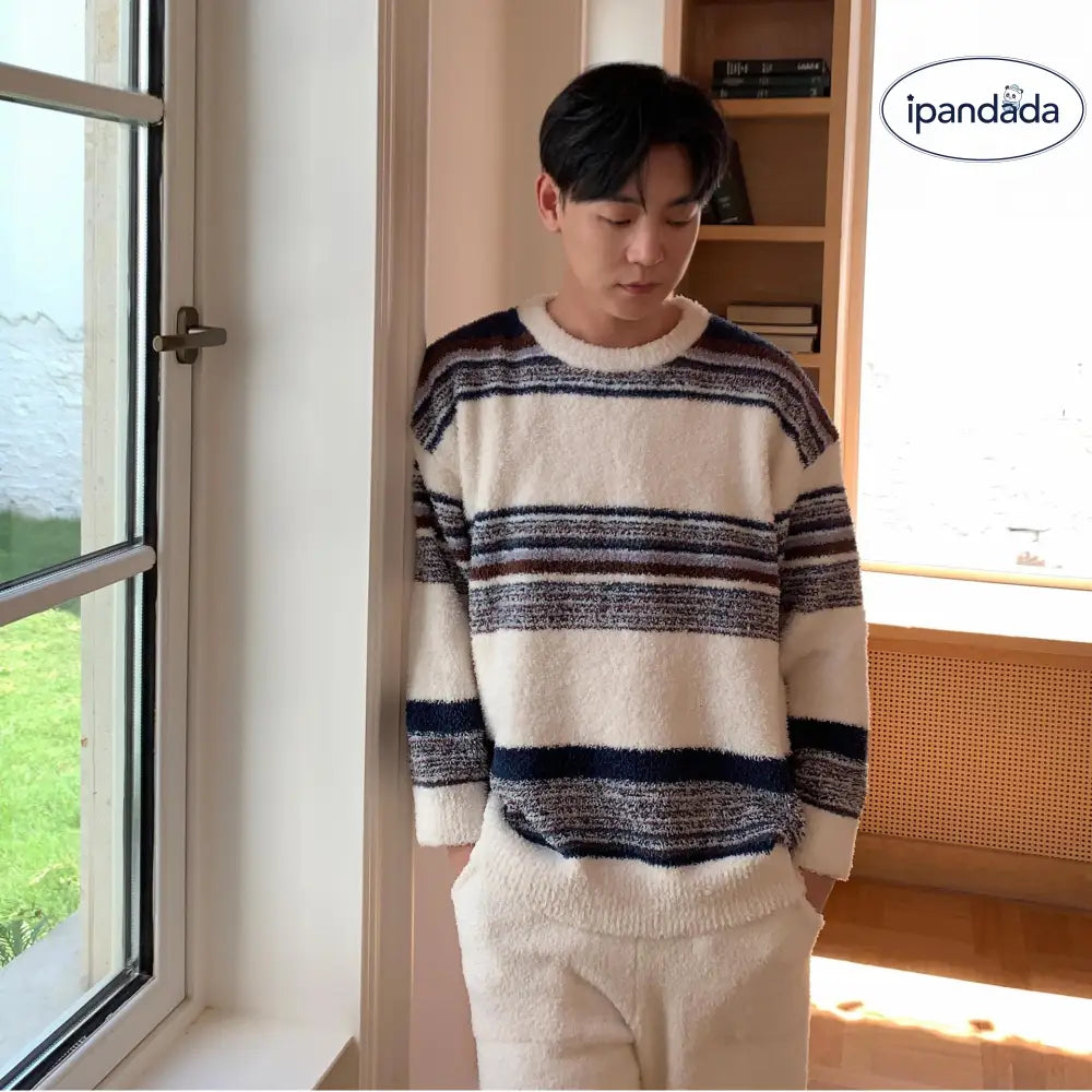 フリース メンズ パジャマ 秋冬 新作 厚手 保温 大きいサイズ プルオーバー ソフト ルームウェア メンズ ID3585