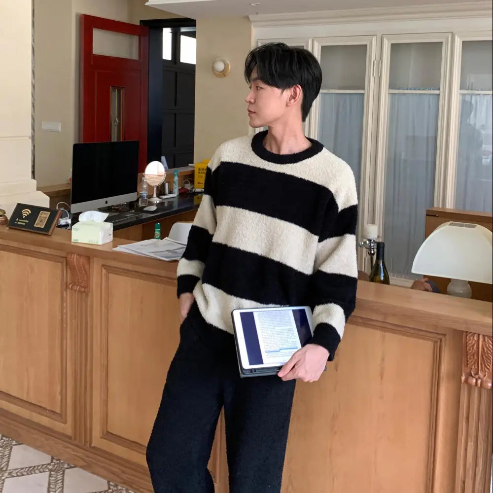 フリース メンズ パジャマ 秋冬 新作 厚手 保温 大きいサイズ プルオーバー ソフト ルームウェア メンズ ID3585 タイプ③ / フリー