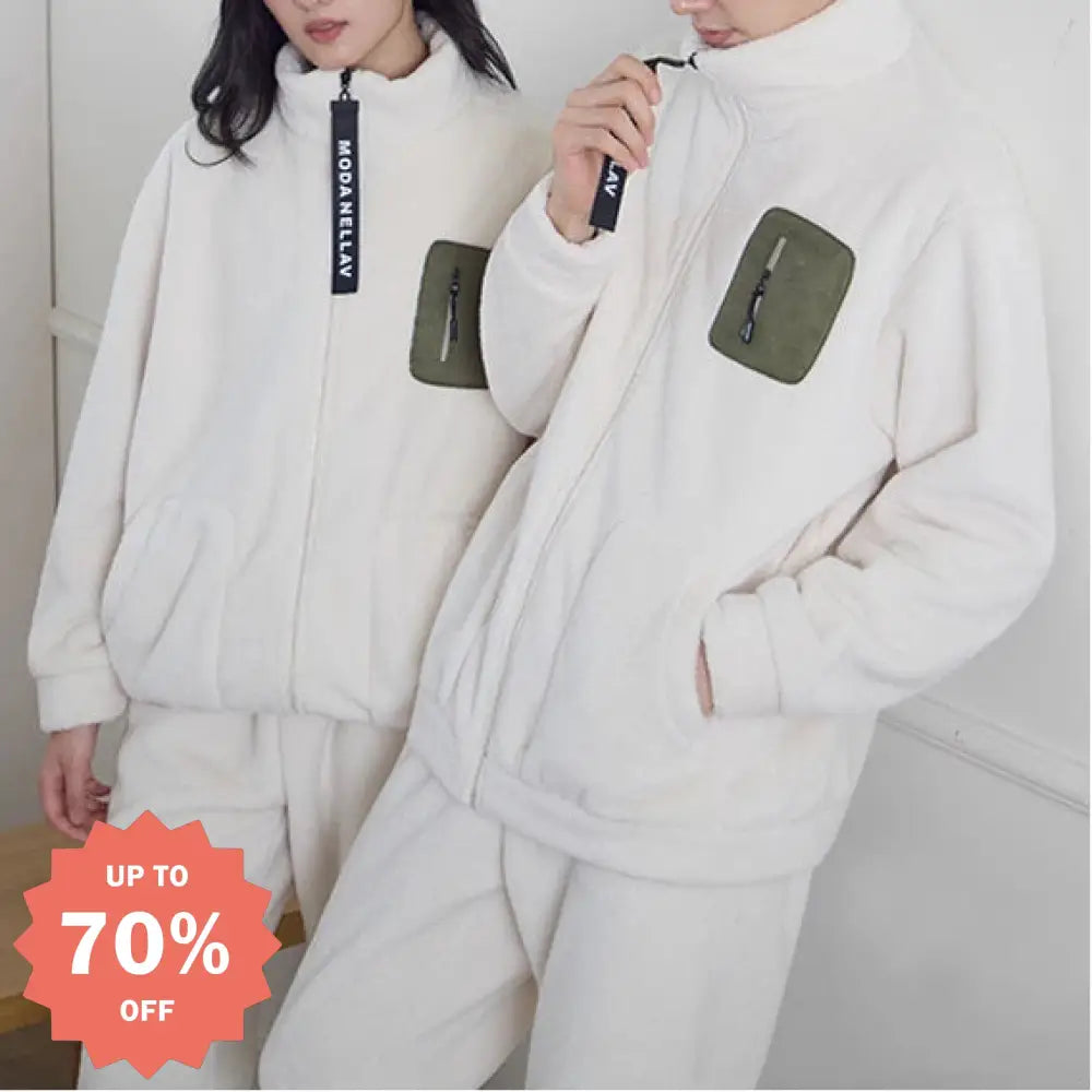 厚手 パジャマ カップル 保温 レディース 長袖 サンゴフリース ルームウェア メンズ ID3539