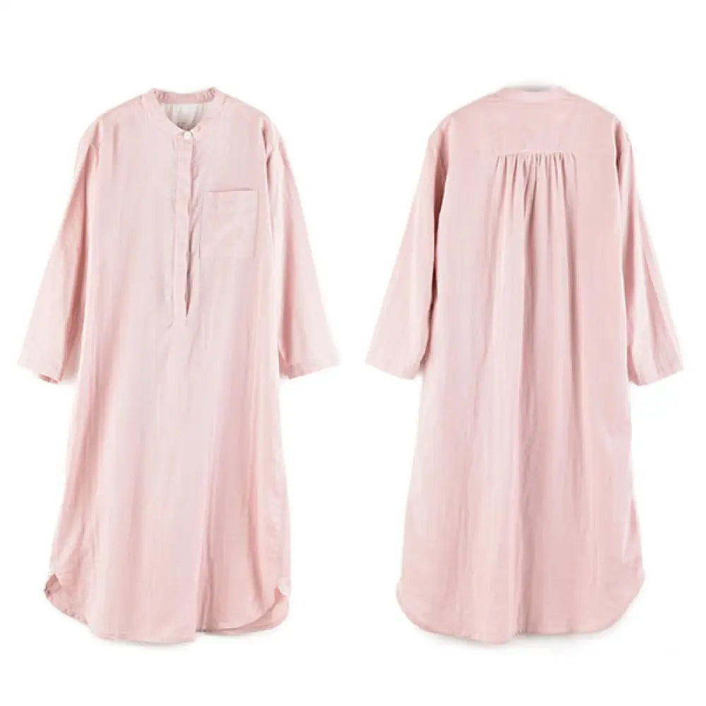 パジャマ ルームウェア ガーゼ ワンピース レディース 長袖 ナイトウエア ラウンドネック ルームワンピース ダブルガーゼ インナー 綿100% 寝間着 部屋着 寝間着 ストライプ ゆったり リラックス 太め 快適 快眠 通気性 汗取り