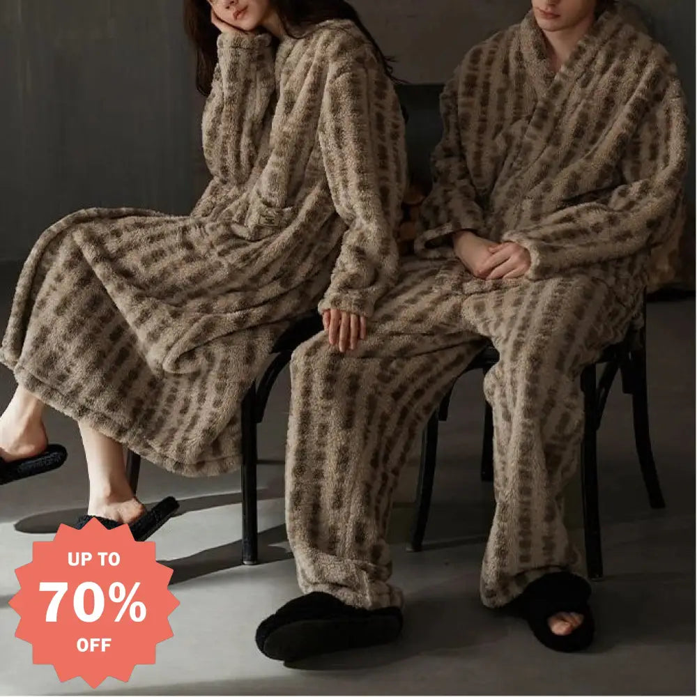 カップル用 パジャマ 秋冬 コーラルフリース 厚手 レディース フランネル 長袖 セット メンズ 冬 ID3650