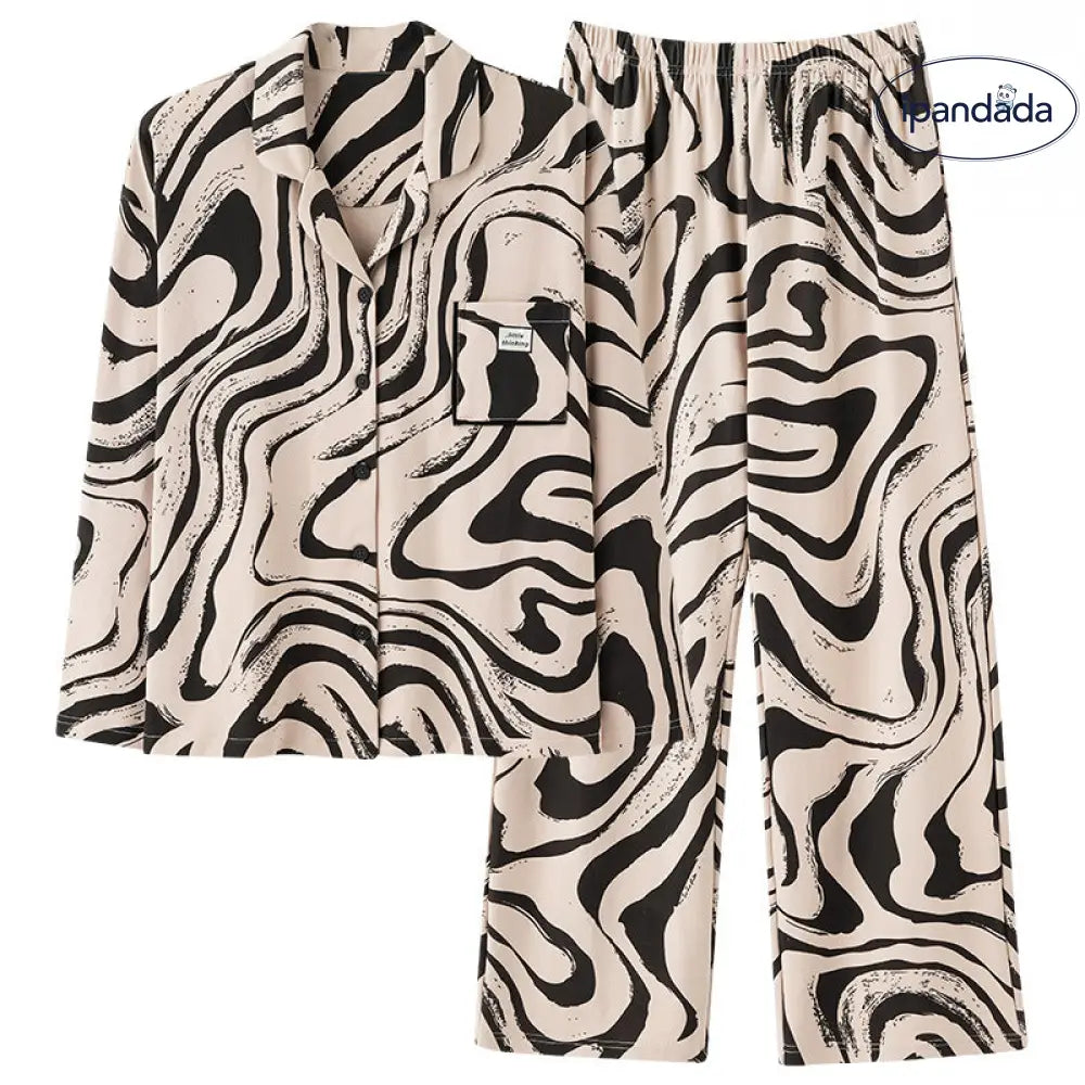 コットン パジャマ レディース 秋冬 長袖 ロングパンツ カーディガン 女性 カジュアル ルームウェア ID3912