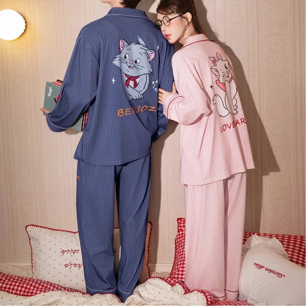 マリーちゃん コラボ ゆったり 可愛い カップルパジャマ セット 軽くて柔らか 肌触り最高 超快適 ルームウェア 春 新作 ディズニー ペアルック ID4095 コーディネート＞ペアルック