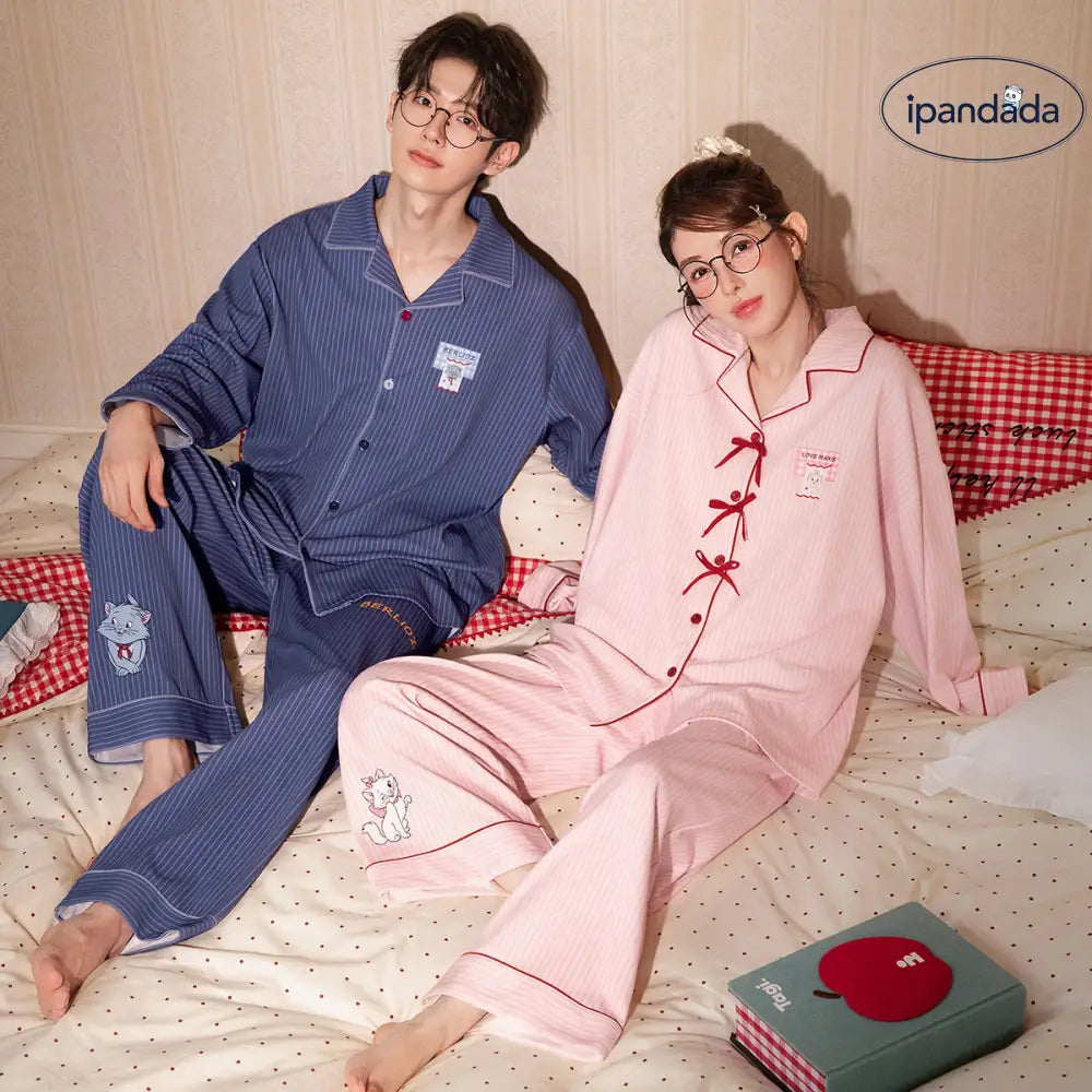 マリーちゃん コラボ ゆったり 可愛い カップルパジャマ セット 軽くて柔らか 肌触り最高 超快適 ルームウェア 春 新作 ディズニー ペアルック ID4095 コーディネート＞ペアルック