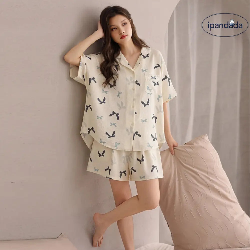 レディース パジャマ 夏用 新作 綿 ブラパッド付き カーディガン 3点セット ルームウェア ID4739