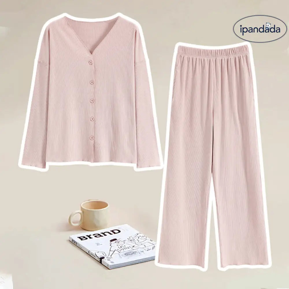 ルームウェア パジャマ レディース 綿 襟なし 長ズボン 春用 夏用 哺乳 敏感肌 高齢者 ふんわり 柔らかい 前開き 上下セット 部屋着 入院 敬老の日 母の日 レディース＞セットアップ