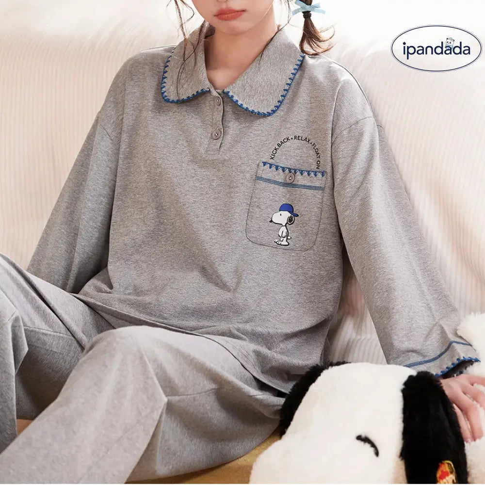 スヌーピー コットン 長袖 パジャマ レディース 新作 シンプル 可愛い アニメ 春秋 セット ID4175
