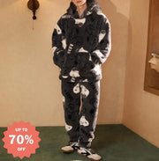 スヌーピー 秋冬 コーラルフリース パジャマ メンズ 厚手 キャラクター カジュアルルームウェア ID3502 写真通り / L