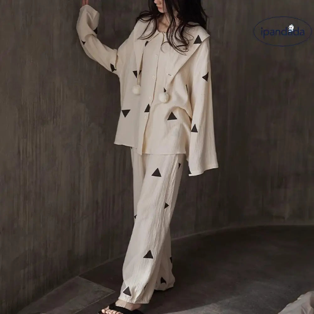 新作 パジャマ レディース 春秋 シーズン ジャカード ピュアコットン 長袖 セット 外出可 可愛い ガーゼ ルームウェア ID2129