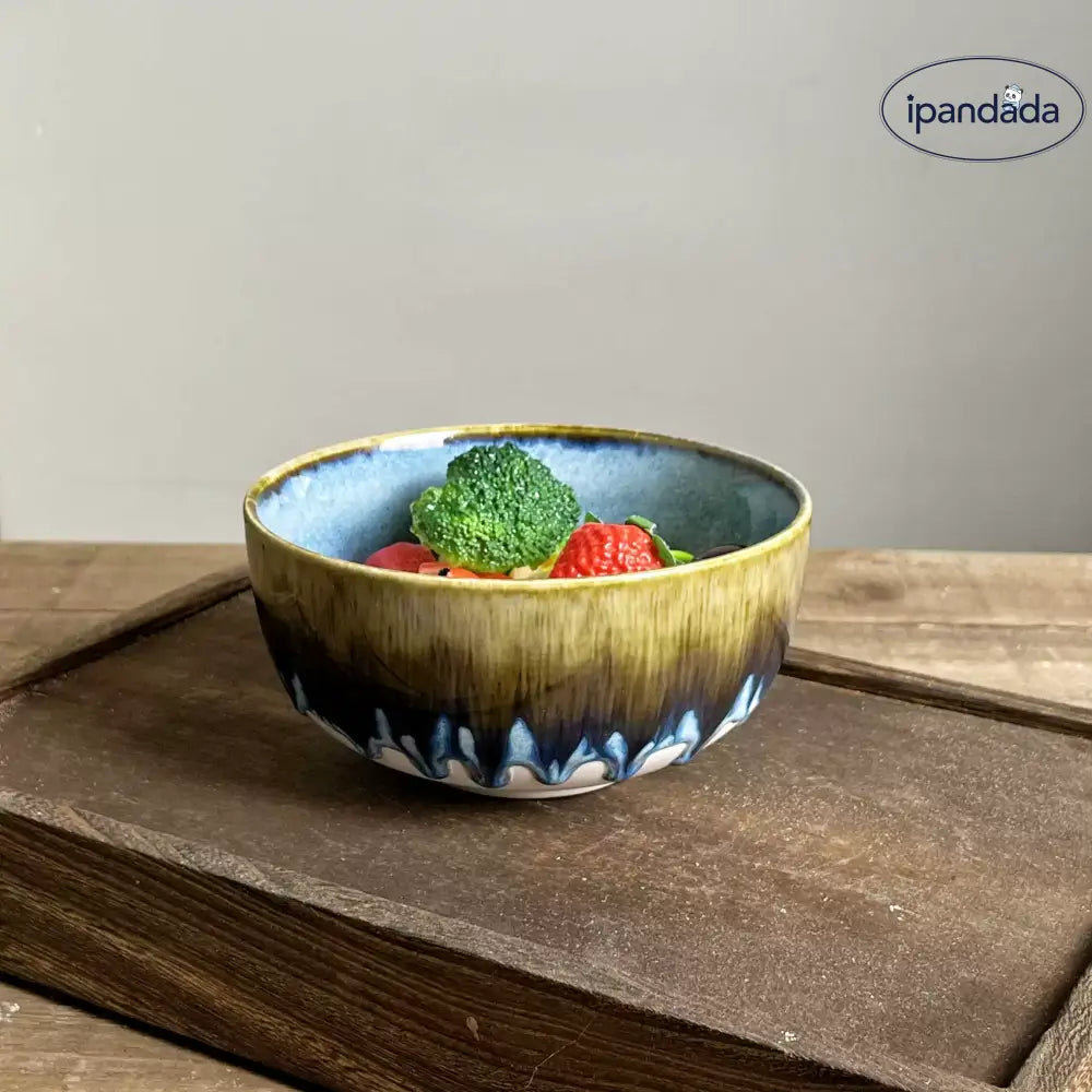 ID1501 ご飯茶碗 陶器 家庭用 陶変釉面 小鉢 デザートボウル ヴィンテージ 食器 和食器 おしゃれ 茶碗 変形削りお好み丼