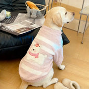 ゴールデンレトリバー 中型 大型犬 ラブラドール サモエド 秋冬用 ペットパジャマ 服 ID3391 ピンク / S