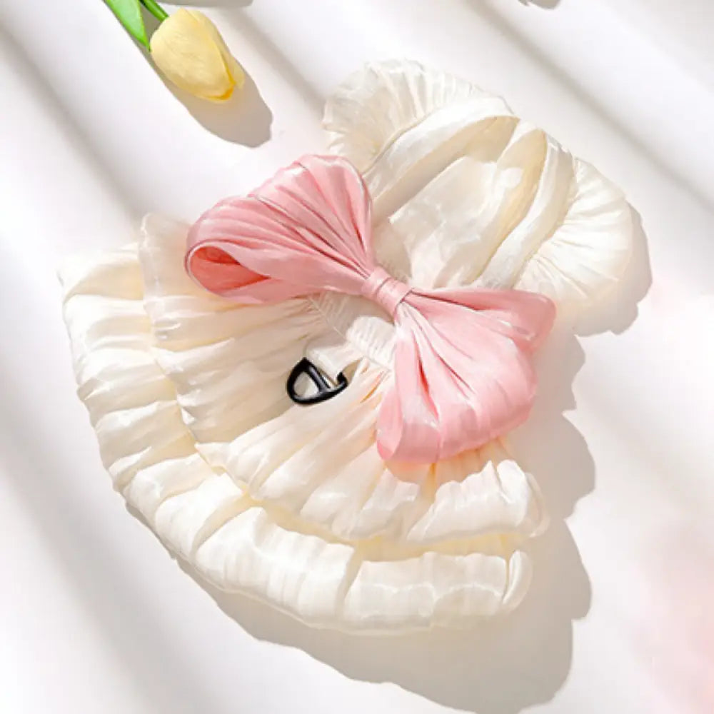 ID1363 光沢シフォン プリンセスドレス 薄手軽量 通気性抜群 ふんわり肌触り 子猫・ラグドール対応 抗菌 洗える おしゃれ かわいい ベージュ / XS ペット用品＞ウェア