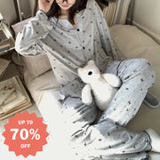 グレー レディース パジャマ 可愛い 前開き 春 夏 秋 新作 長袖 長ズボン Vネック デザイン ブランド ルームウェア セットアップ ID4551 グレー / M レディース＞セットアップ