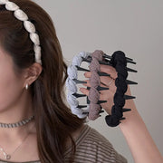 韓国風 ねじり 歯付き 滑り止め ヘアバンド レディース ボリューム ヘアバンド 外出用 おしゃれ ヘアクリップ ヘアターバン 洗顔用 ID2528