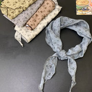 ID1499 韓国風 清新 フラワープリント 三角スカーフ 軽量 柔らか おしゃれ 文芸 春夏 ネックガード 小さな スカーフ