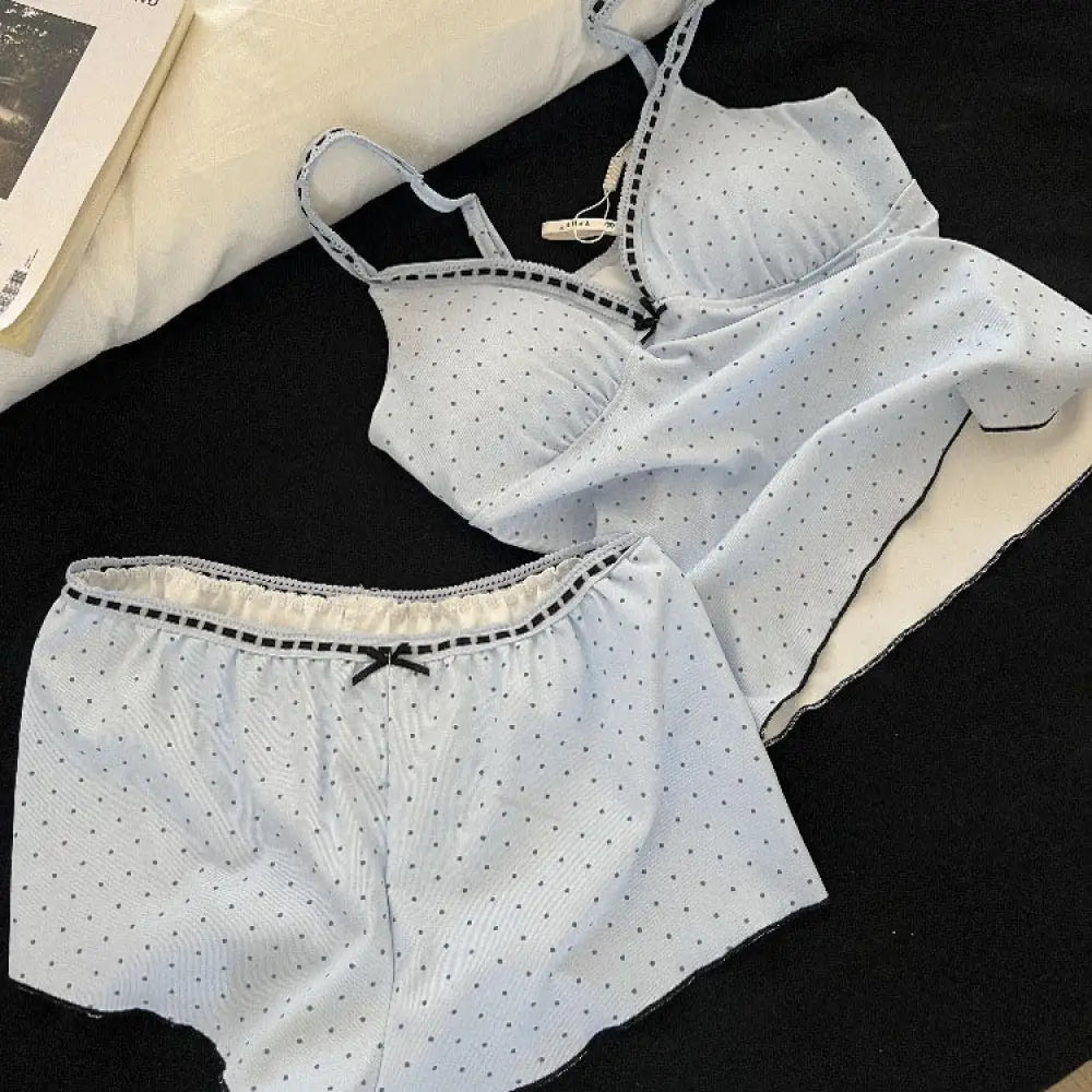 ID1282 韓国風 セクシーかわいい パジャマ レディース 夏 胸パッド付き タンクトップ ショートパンツ セットアップ 部屋着 ホームウェア 透け防止 外出OK 涼感 新作 人気 おすすめ レディース＞セットアップ